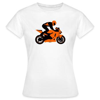 Motorrad Stuntman  - Frauen T-Shirt - Weiß - Vorne - AI Model Female 172 dark (172cm)