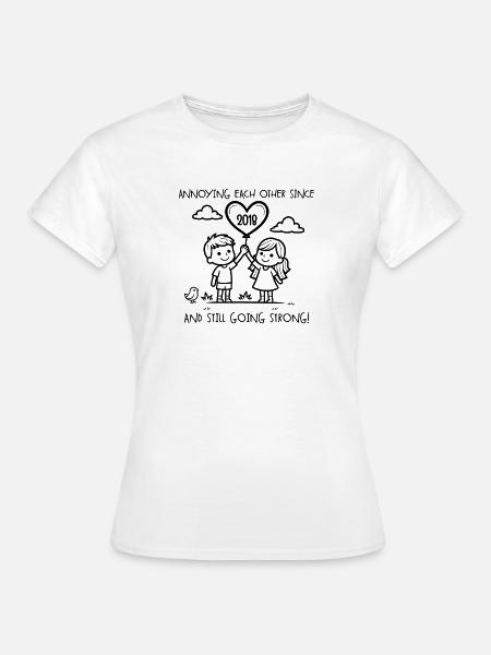 Gegenseitiges Ärgern seit 2018 Jubiläum - Frauen T-Shirt - Weiß