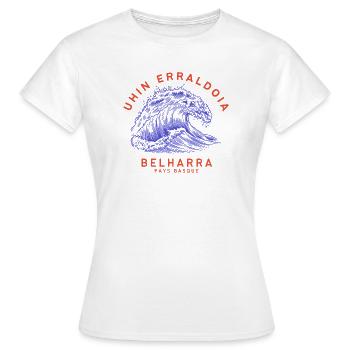 Vague Basque  - T-shirt Femme - blanc - Devant - AI Model Female 172 dark (172cm)