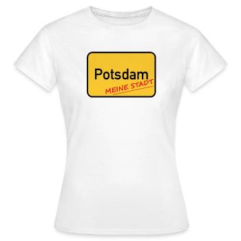 POTSDAM - MEINE STADT - Frauen T-Shirt - Weiß - Vorne - AI Model Female 172 dark (172cm)