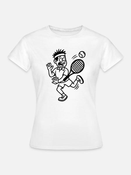 tennisspieler lustig - Frauen T-Shirt - Weiß