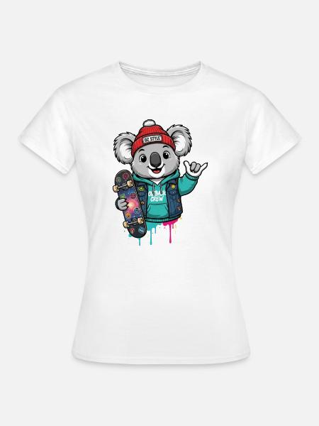 Koala Skate Hoodie Oz Style - Frauen T-Shirt - Weiß