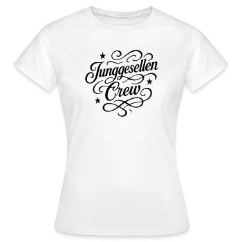 Junggesellen Crew - Frauen T-Shirt - Weiß - Vorne - AI Model Female 172 dark (172cm)