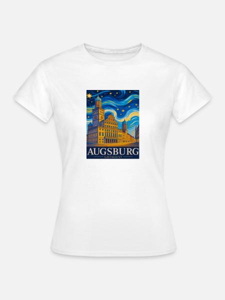 Augsburg Skyline Wirbel - Frauen T-Shirt - Weiß