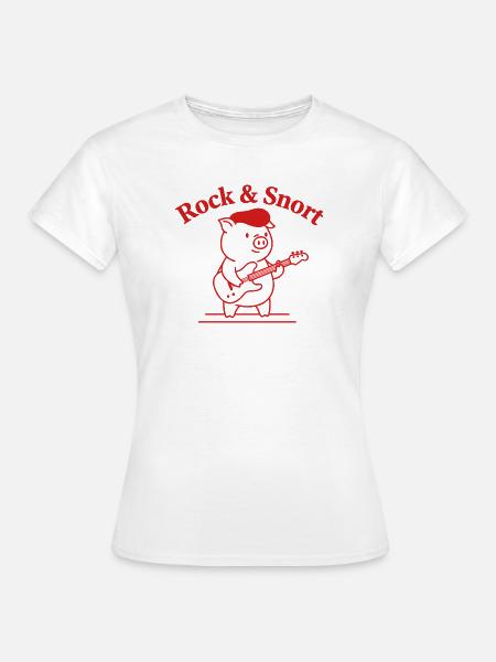 Rock & Snort Pig Guitar - Frauen T-Shirt - Weiß