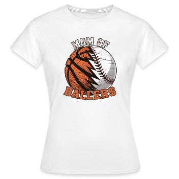 Mom of Ballers – Sportmama Design - Frauen T-Shirt - Weiß - Vorne - AI Model Female 172 dark (172cm)