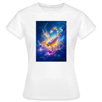 Leuchtender Glasskorpion im hellen Nebel - Frauen T-Shirt - Weiß - Vorne - AI Model Female 172 dark (172cm)