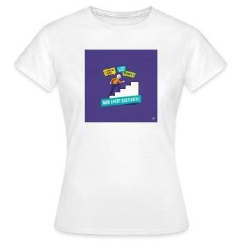 Mein täglicher Sport: motivierende Schimpfwörter - Frauen T-Shirt - Weiß - Vorne - AI Model Female 172 dark (172cm)