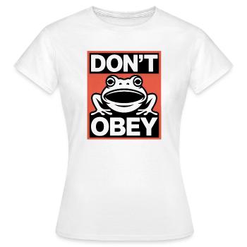 Don't obey - USA Frosch T-Shirt - Frauen T-Shirt - Weiß - Vorne - AI Model Female 172 dark (172cm)