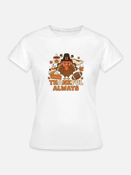 Dankbarer Truthahn Herbst - Frauen T-Shirt - Weiß