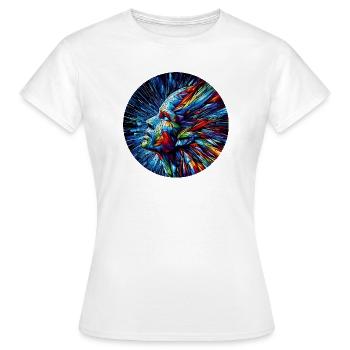 Geometrischer bunter Schrei - Frauen T-Shirt - Weiß - Vorne - AI Model Female 172 dark (172cm)