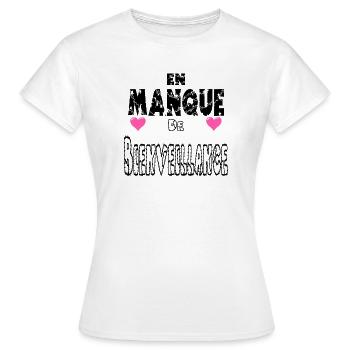 En Manque De Bienveillance - T-shirt Femme - blanc - Devant - AI Model Female 172 dark (172cm)