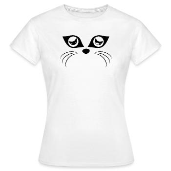 Cat Eyes (Black) - Women's T-Shirt - white - Front - AI Model Female 172 dark (172cm)