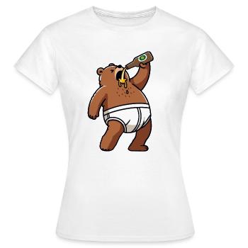 Bier Bärlin Bär Unterhose Suff Berlin Party - T-shirt Femme - blanc - Devant - AI Model Female 172 dark (172cm)