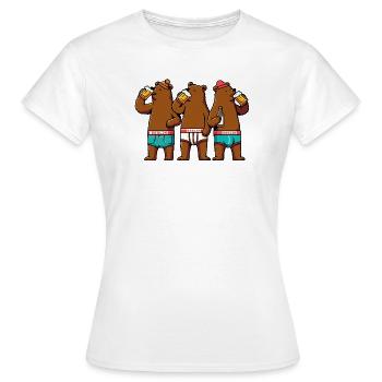 3 Berliner Party Gang Berlin Bären Bier Hose Bär - Frauen T-Shirt - Weiß - Vorne - AI Model Female 172 dark (172cm)