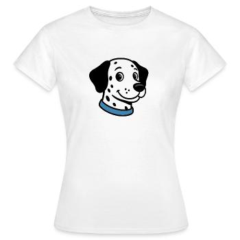 Dalmatiner mit blauer Halskette - Frauen T-Shirt - Weiß - Vorne - AI Model Female 172 dark (172cm)