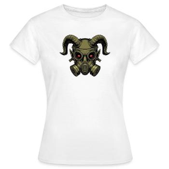Teuflische Dämonenmaske Halloween Gruselig Gothic - Frauen T-Shirt - Weiß - Vorne - AI Model Female 172 dark (172cm)