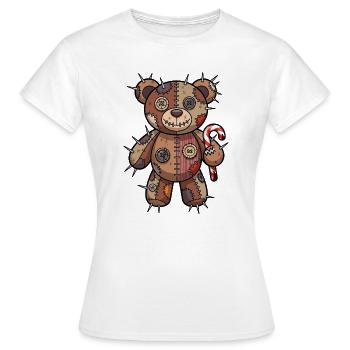 Creepy Weihnachtsbär Voodoo Halloween Albtraum - Frauen T-Shirt - Weiß - Vorne - AI Model Female 172 dark (172cm)