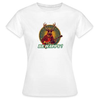 Deer Rocker Gitarre SEI GLÜCKLICH - Frauen T-Shirt - Weiß - Vorne - AI Model Female 172 dark (172cm)