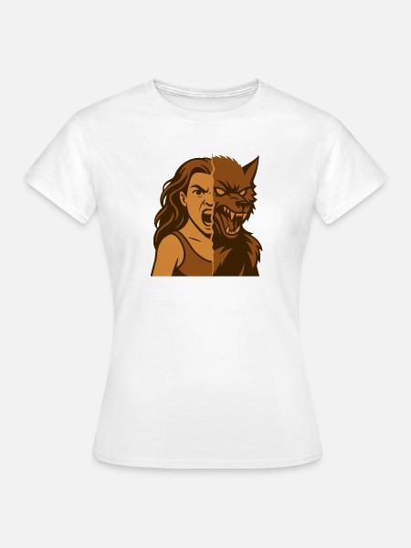 Mensch Werwolf Dualität - Frauen T-Shirt - Weiß