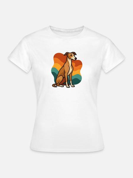 Windhund Hund in Sunset Hund - Frauen T-Shirt - Weiß