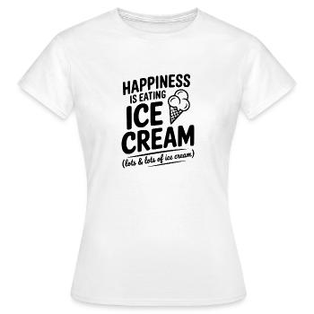 Glück ist Sahne essen - Frauen T-Shirt - Weiß - Vorne - AI Model Female 172 dark (172cm)