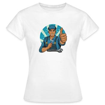 Illustration de pouce vers le haut d’artisan - T-shirt Femme - blanc - Devant - AI Model Female 172 dark (172cm)