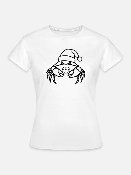 Weihnachtskrabbe Cartoon Illustration - Frauen T-Shirt - Weiß