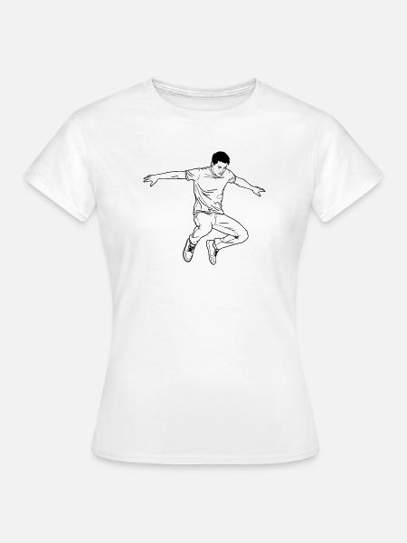 Tanzender Mann Line Art - Frauen T-Shirt - Weiß