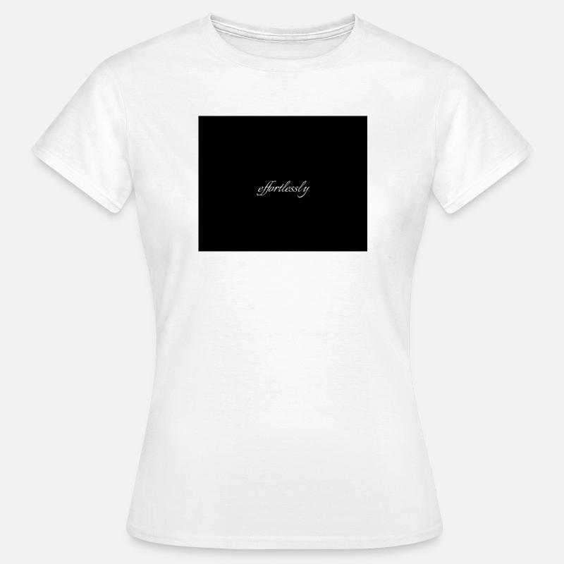 Effortlessly Elegant Script Typografie - Frauen T-Shirt - Weiß