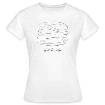 Sketch Calm – Le calme dans les lignes - T-shirt Femme - blanc - Devant - AI Model Female 172 dark (172cm)