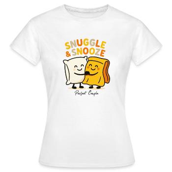Snuggle & Snooze : des nuits douillettes vous attendent - T-shirt Femme - blanc - Devant - AI Model Female 172 dark (172cm)