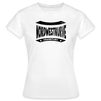 Frankfurt Nordwestkurve Hoodie, schwarz - Frauen T-Shirt - Weiß - Vorne - AI Model Female 172 dark (172cm)