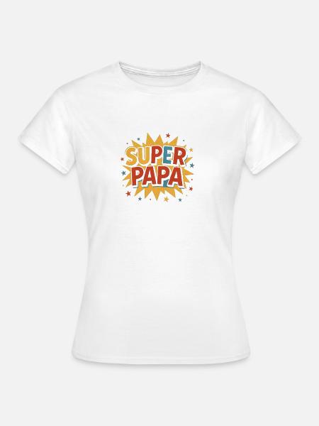 Super Papa Comic Burst Retro - Frauen T-Shirt - Weiß