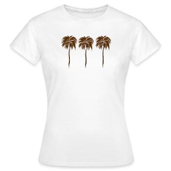 Three Palm Trees - Women's T-Shirt - white - Front - AI Model Female 172 dark (172cm)