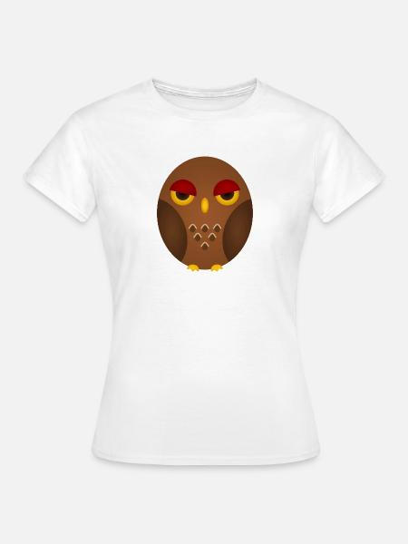 Mürrische Eule Silhouette - Frauen T-Shirt - Weiß