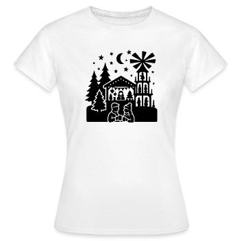Silhouette du marché de Noël - T-shirt Femme - blanc - Devant - AI Model Female 172 dark (172cm)