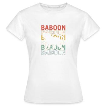 Baboon Pavian Primat Affe Affen - Frauen T-Shirt - Weiß - Vorne - AI Model Female 172 dark (172cm)
