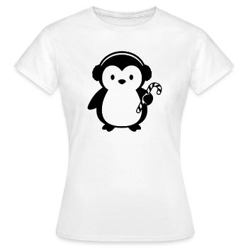 Pingouin mignon avec canne à sucre | Noël - T-shirt Femme - blanc - Devant - AI Model Female 172 dark (172cm)