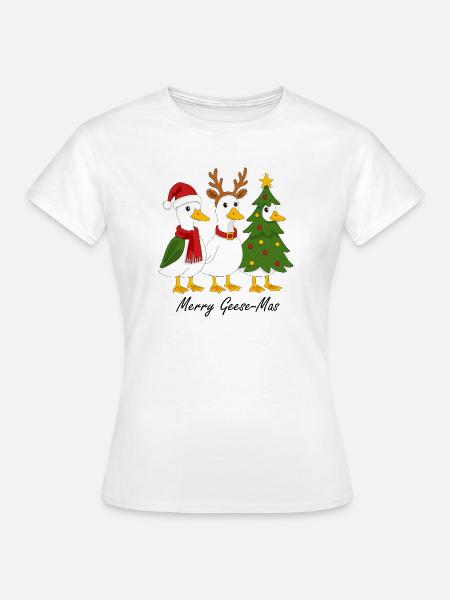 Weihnachten und gänse - Frauen T-Shirt - Weiß