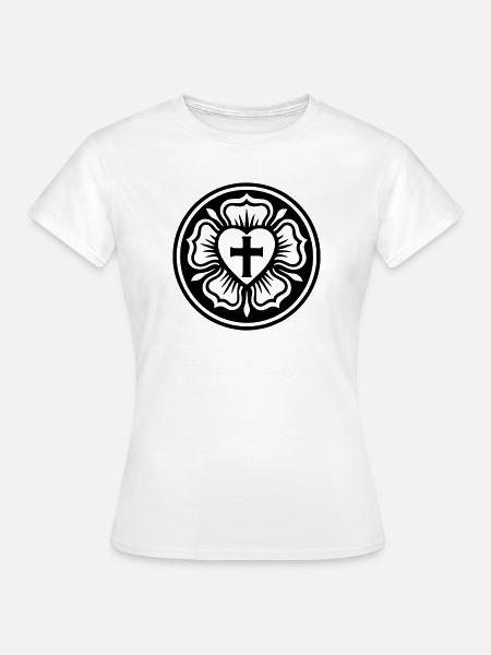 Lutherische Rose - Frauen T-Shirt - Weiß