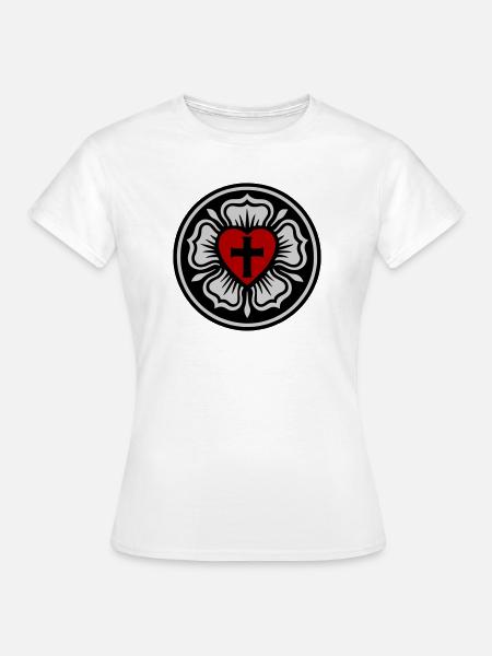 Lutherische Rose - Frauen T-Shirt - Weiß