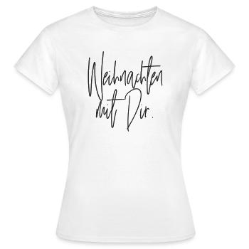Noël avec toi Écriture manuscrite - T-shirt Femme - blanc - Devant - AI Model Female 172 dark (172cm)