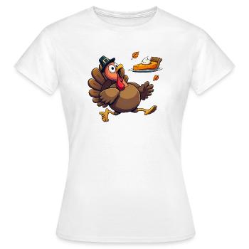 Thanksgiving Drôle Dinde de Thanksgiving - T-shirt Femme - blanc - Devant - AI Model Female 172 dark (172cm)