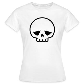 Sad Skull | Emo & Goth Design - Women's T-Shirt - white - Front - AI Model Female 172 dark (172cm)