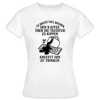 kaffee tastatur wachmacher - Frauen T-Shirt - Weiß - Vorne - AI Model Female 172 dark (172cm)