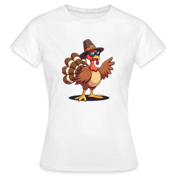 Thanksgiving Drôle Dinde de Thanksgiving - T-shirt Femme - blanc - Devant - AI Model Female 172 dark (172cm)