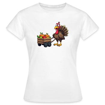 Thanksgiving Drôle Dinde de Thanksgiving - T-shirt Femme - blanc - Devant - AI Model Female 172 dark (172cm)