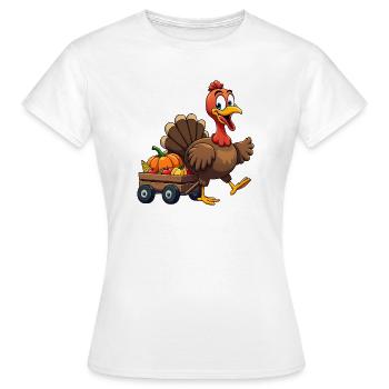 Thanksgiving Drôle Dinde de Thanksgiving - T-shirt Femme - blanc - Devant - AI Model Female 172 dark (172cm)