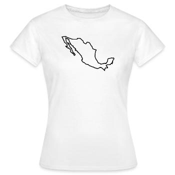 Mexico Outline - Women's T-Shirt - white - Front - AI Model Female 172 dark (172cm)